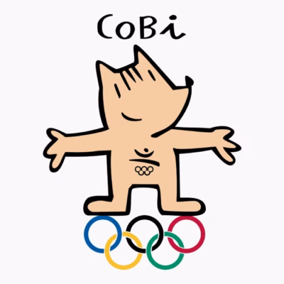 Cobi con anillos olímpicos