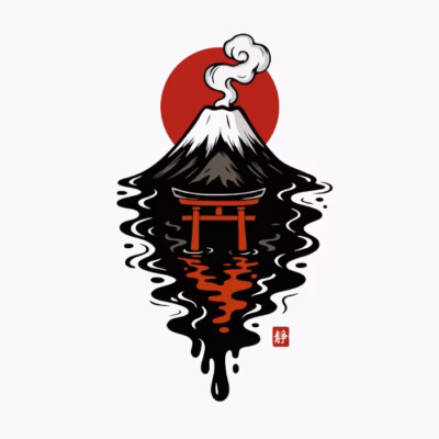 Black Mount Fuji Ink