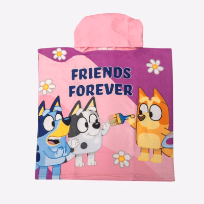 Poncho Playa Microfibra Bluey