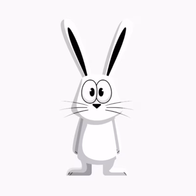 Camisetas de Animales Divertidos Diseño Vectorial Único para Amantes de la Naturaleza- Conejo Blanco