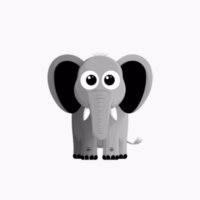 Camisetas de Animales Divertidos Diseño Vectorial Único para Amantes de la Naturaleza- Elefante