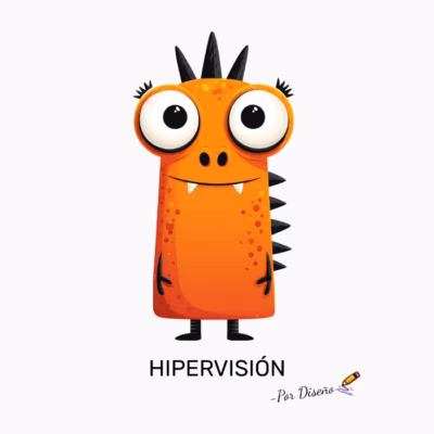 Monstruo Naranja HIPERVISIÓN - Por Diseño Diseño Divertido y Original