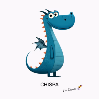 Camiseta Dragón Azul CHISPA - Por Diseño Diseño Original y Divertido