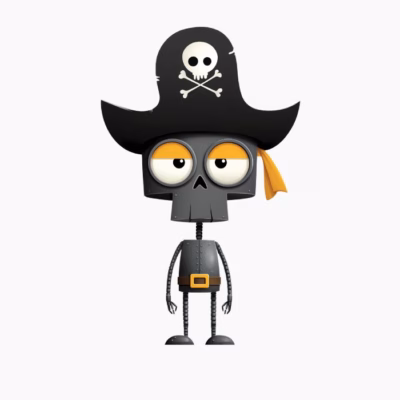 Esqueleto Pirata Aventurero Diseño Unisex para Niños y Jóvenes