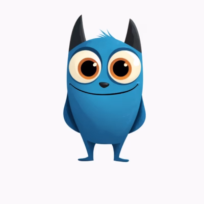 Personaje Azul Sonriente Diseño Unisex para Niños y Jóvenes