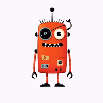 Robot Rojo Divertido y Original Diseño Unisex para Niños y Jóvenes