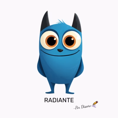 Personaje Azul Radiante Diseño Humorístico y Original para Adultos