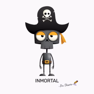 Esqueleto Pirata Inmortal Diseño Humorístico para Adultos con Actitud