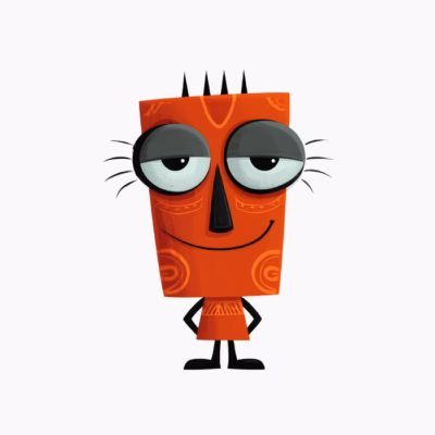 Personaje Rojo Divertido Estilo Infantil y Juvenil Diseño Original