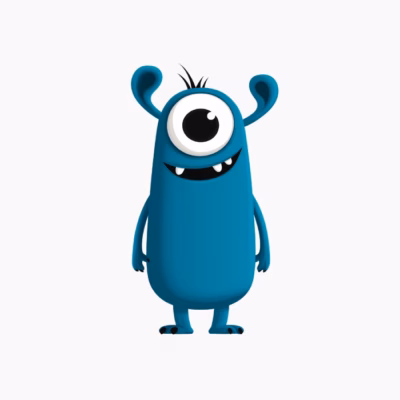 Monstruo Azul de Un Ojo Personaje Divertido para Niños y Jóvenes Diseño Original