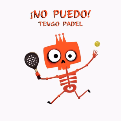 Esqueleto Rojo Divertido “¡No Puedo! Tengo Padel” Humor Deportivo