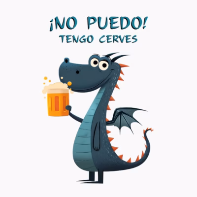 Dragón Cervecero Divertido ¡No Puedo! Tengo Cervezas Humor Fiesta
