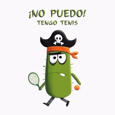 Cactus Pirata Divertido jugando al tenis ¡No Puedo! Tengo tenis Humor de tenistas