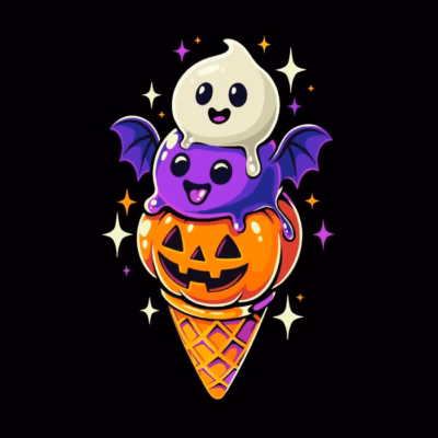 Ice Cream Halloween - Black