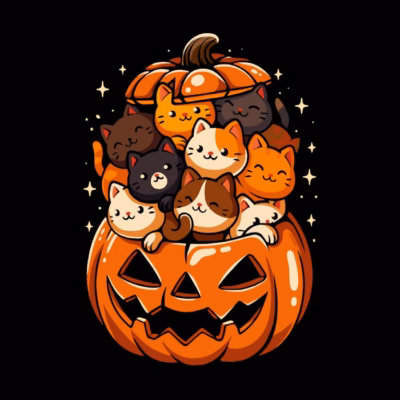 Pumpkin Cute Cats
