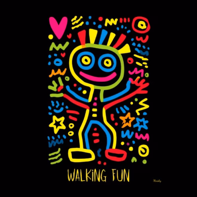 Zombie Neón Pop Art Walking Fun Halloween