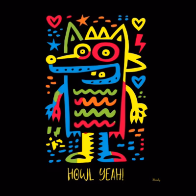 Hombre Lobo Neón Pop Art Howl Yeah Halloween