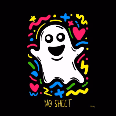 Fantasma Neón Pop Art No Sheet Halloween