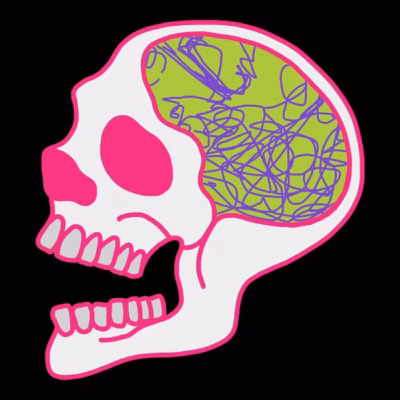 Neon Crazy Skull