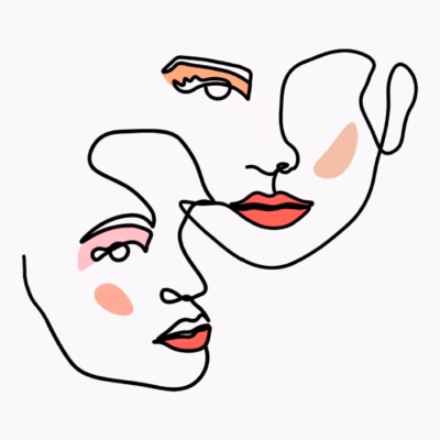 Minimal Woman Faces Line Art