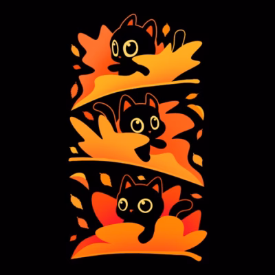 Flying  Autumn Kittens