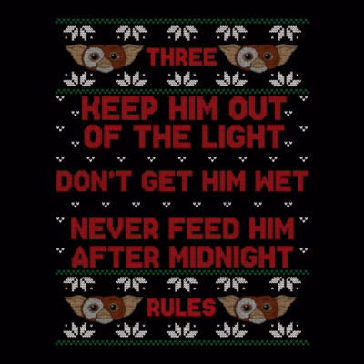 three rules gizmo igly sweater shirtwoot