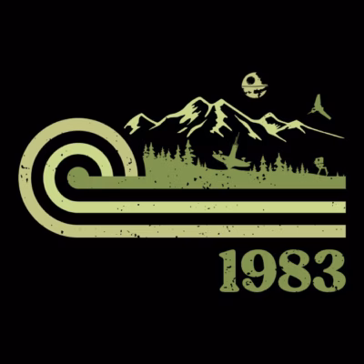 retro vintage forest moon 1983 w