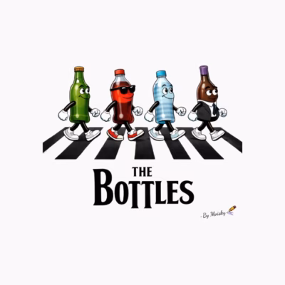 the bottles cruzando un paso de cebra