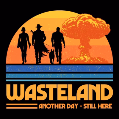 wasteland survivors retro sunset design