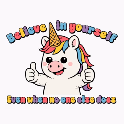 believe in yourself unicorn shirtwoot