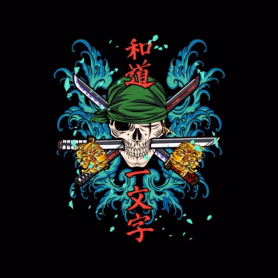 RORONOA ZORO SKULL TATTOO