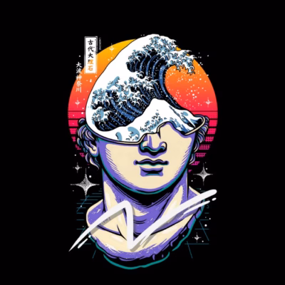 The Great Wave Of Greek Statue